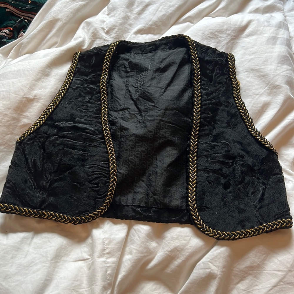 black fur cowboy vest